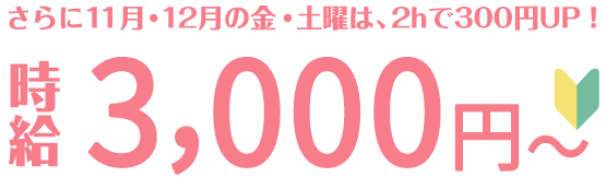 時給3000円～